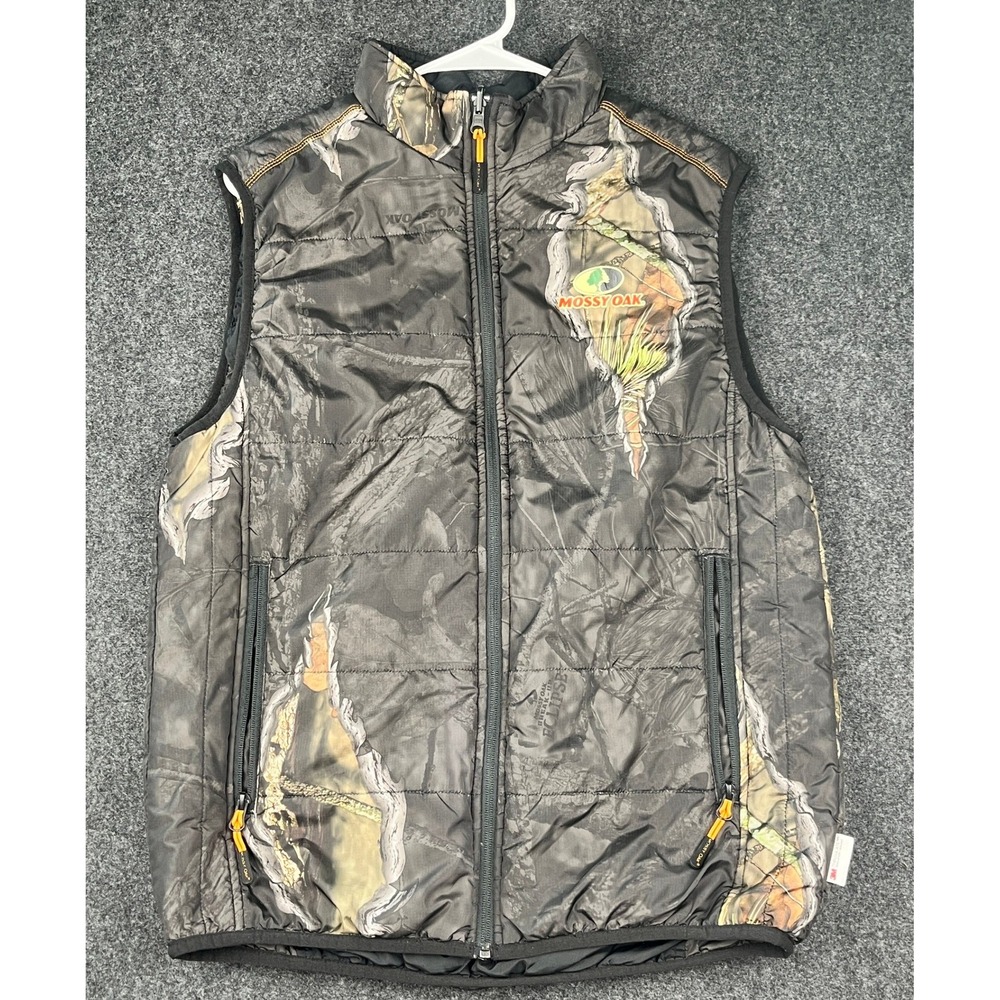 Mossy Oak Break-Up Eclipse Camo Puffer Vest 3M Thinsulate Insulation Mens XL